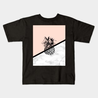 Pink and white aesthetic pineapple Kids T-Shirt